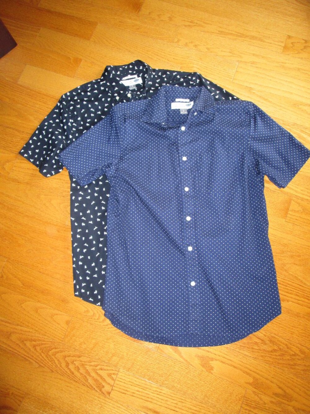 Pre-owned Men's 2 Old Navy Bue Shor Sleeve Patterned Shirts Size Small